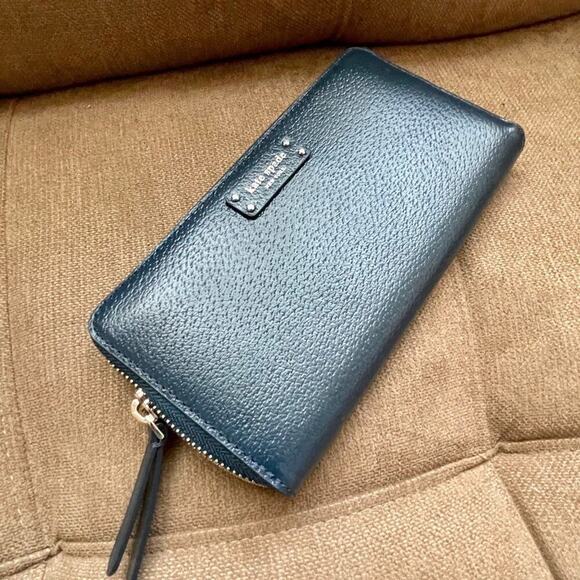 kate spade Accessories - Kate Spade Wallet Continental Zip Around Navy blue Leather Versatile